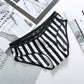 New Milk Silk Striped Sexy Low Waist Briefs