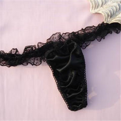 Low Rise Sexy Lace Satin Thong