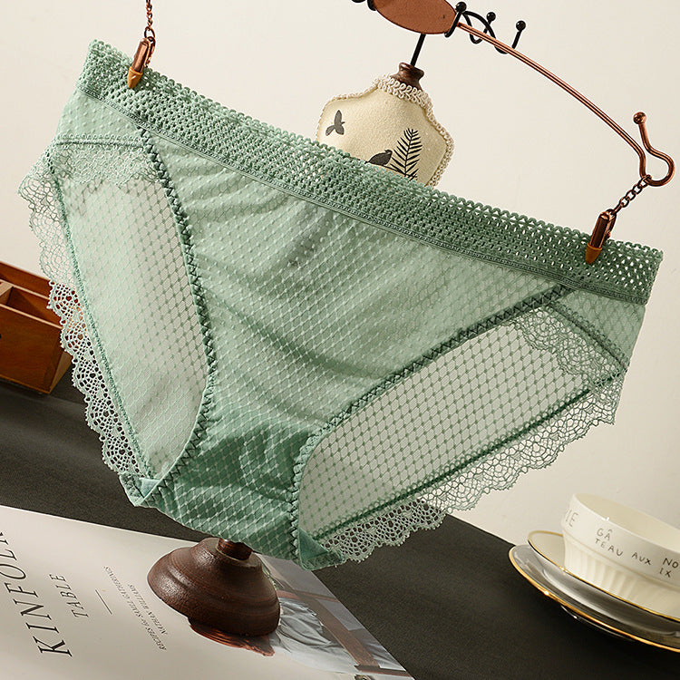 Japanese High Elasticity, Hot, Comfortable and Breathable Low-waisted Lace Briefs