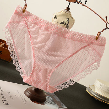 Japanese High Elasticity, Hot, Comfortable and Breathable Low-waisted Lace Briefs