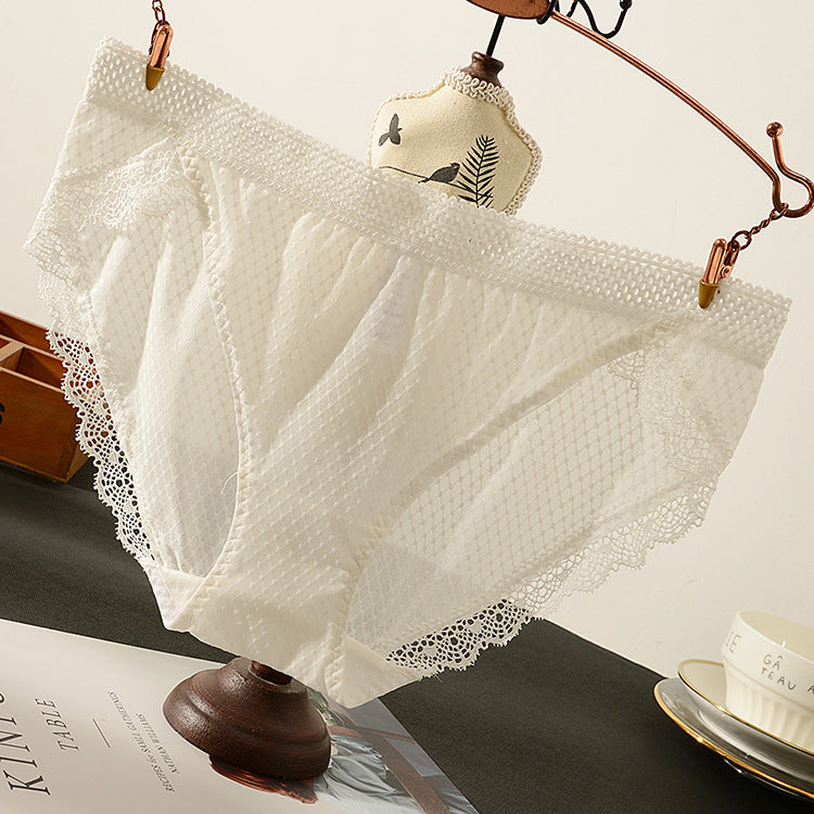 Japanese High Elasticity, Hot, Comfortable and Breathable Low-waisted Lace Briefs