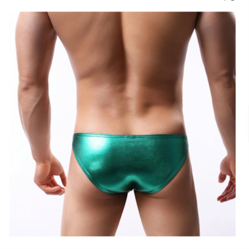 Faux leather rivet metal decoration fashionable and comfortable briefs