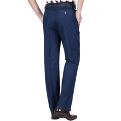 Men's High Waist Loose Stretch Business Casual Jeans