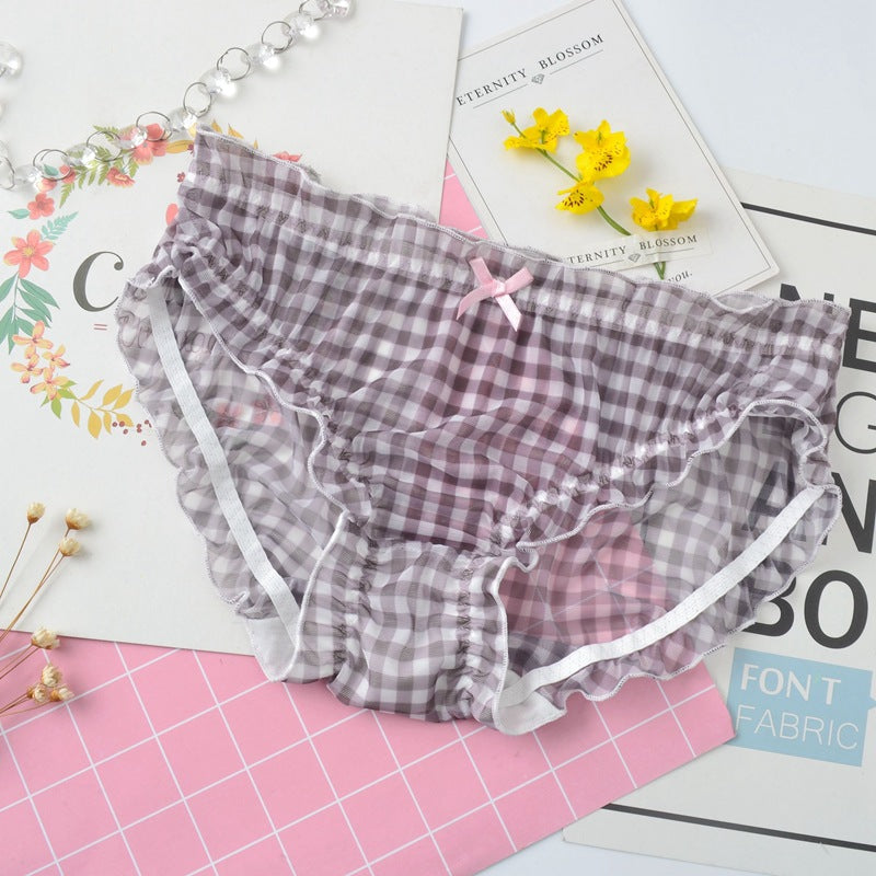 Mesh sexy breathable hollow low waist panties