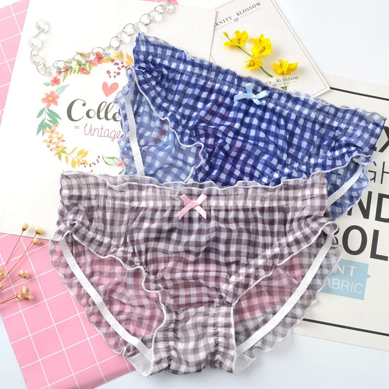 Mesh sexy breathable hollow low waist panties