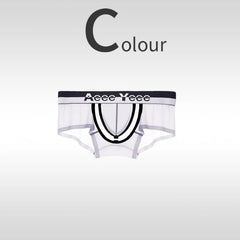 Open-top U-shaped convex large pouch with crotch-opening men's boxer pants, ice silk ultra-thin