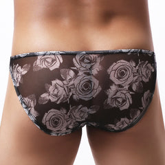 Men's Mesh Print Bikini Briefs