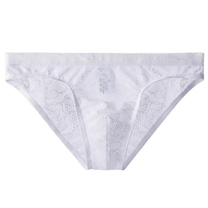 Men's lace transparent low waist sexy ice silk Panties