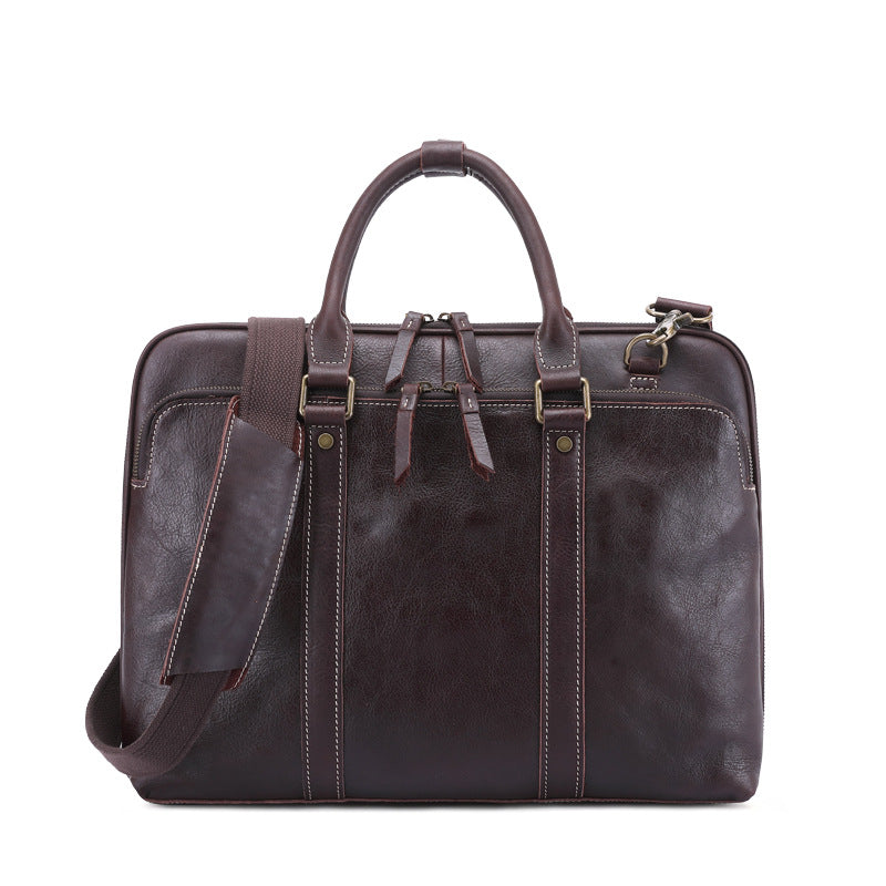 Men's Genuine Leather Briefcase Vintage Handbag