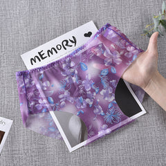 Sexy Transparent Mesh Seamless Jacquard Comfortable Briefs