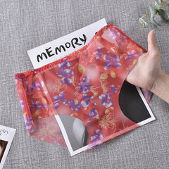 Sexy Transparent Mesh Seamless Jacquard Comfortable Briefs