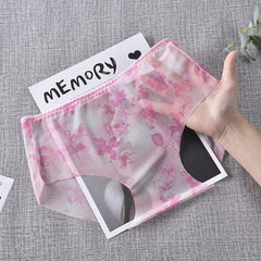 Sexy Transparent Mesh Seamless Jacquard Comfortable Briefs