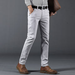 Men's Business Casual Straight Stretch Trousers
