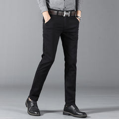Men's Business Casual Straight Stretch Trousers