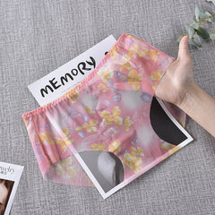 Sexy Transparent Mesh Seamless Jacquard Comfortable Briefs