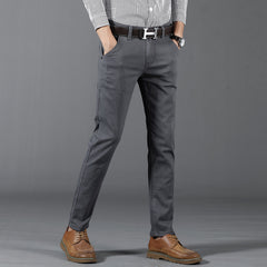 Men's Business Casual Straight Stretch Trousers