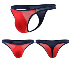 Men's Ice Silk Low Waist Contrast Color Trendy Thong