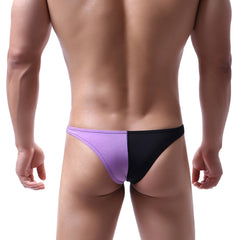 Men's Nylon Color Block Comfortable Three-dimensional Pouch Breathable Thong