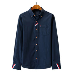 Men's Casual Fashion Patchwork Long-sleeved Shirt