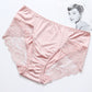 Lace Seamless Large Size Milk Ice Silk High Waist Mesh Panties