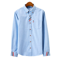 Men's Casual Fashion Patchwork Long-sleeved Shirt