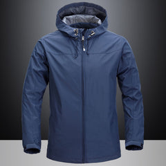 Men's Casual Outdoor Windproof and Rainproof Hooded Jacket