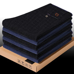Men's Business Straight Slim Stretch Plaid Casual Trousers