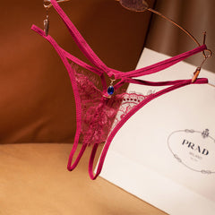 Sexy Lace Open Crotch Low Waist Transparent Hot Thong