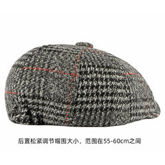 New autumn and winter wool retro peaked cap
