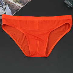 Men's New Style Ice Silk Sexy Breathable Low Waist Ultra-thin Nylon Briefs