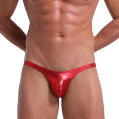 Men's Low Rise Breathable Comfort Patent Leather Thong