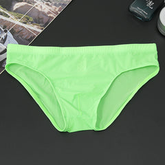 Men's New Style Ice Silk Sexy Breathable Low Waist Ultra-thin Nylon Briefs
