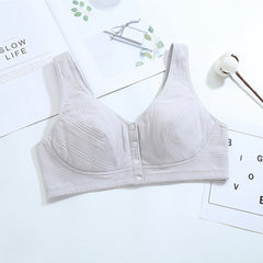 New front-button pure cotton wire-free bra