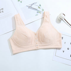 New front-button pure cotton wire-free bra