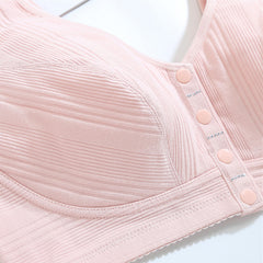 New front-button pure cotton wire-free bra