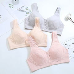 New front-button pure cotton wire-free bra