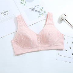 New front-button pure cotton wire-free bra