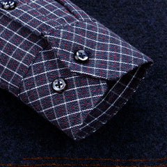 Men's Casual Pullover Plus Velvet Thickened Warm Long-sleeved Fake Two-piece Shirt