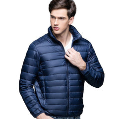 Men's lightweight stand collar down jacket
