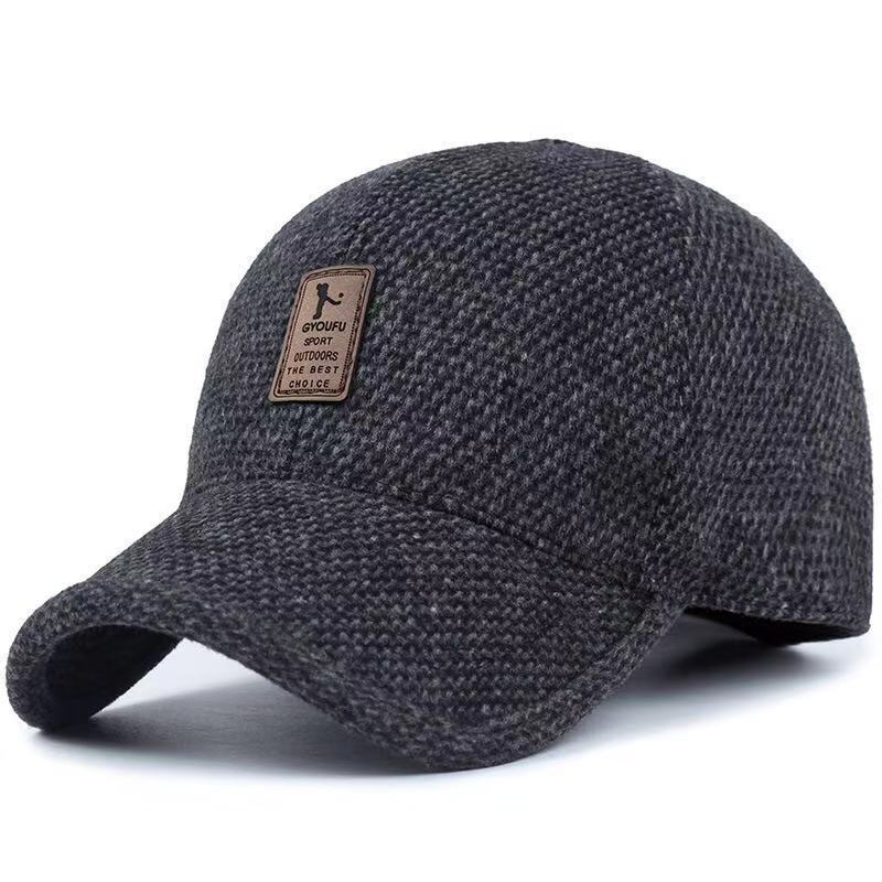 Men's Winter Woolen Cashmere Outdoor Casual Warm Baseball Cap