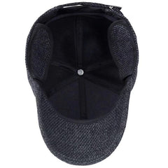 Men's Winter Woolen Cashmere Outdoor Casual Warm Baseball Cap