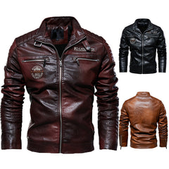 New Men's Motorcycle Leather Jacket