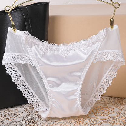 Lace Sexy Low Waist Transparent Mesh Briefs