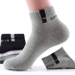 5 PCS Men's Sweat-absorbent Breathable Casual Trendy Letter Sports Socks
