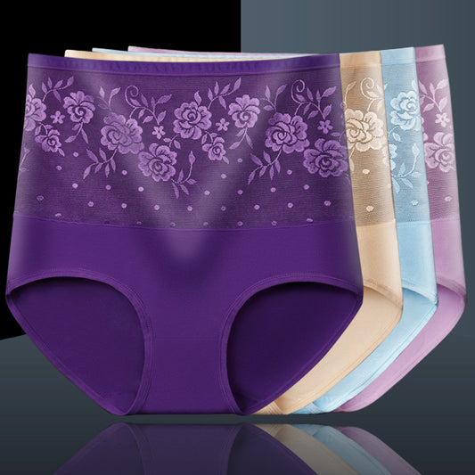 [ 5PCS ] Pure cotton high waist large size tummy control Panties