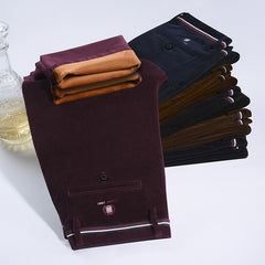 Men's Velvet Thickened Corduroy Business Slim Trousers