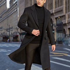 Men's Long Woolen Coat