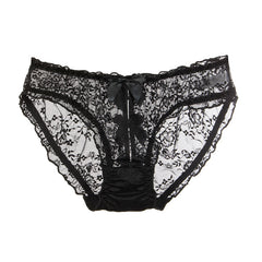 Sexy Lace Hollow Back Cross Bow Low-waist Seamless Hip-covering Briefs