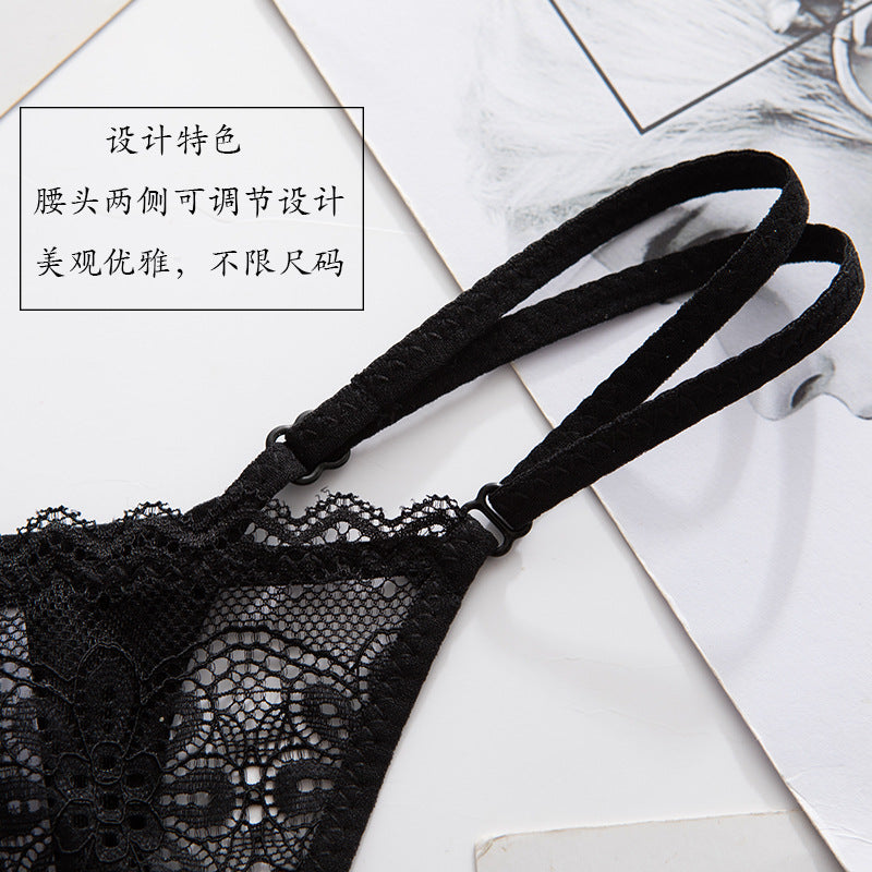 Transparent Low-rise Lace Thong