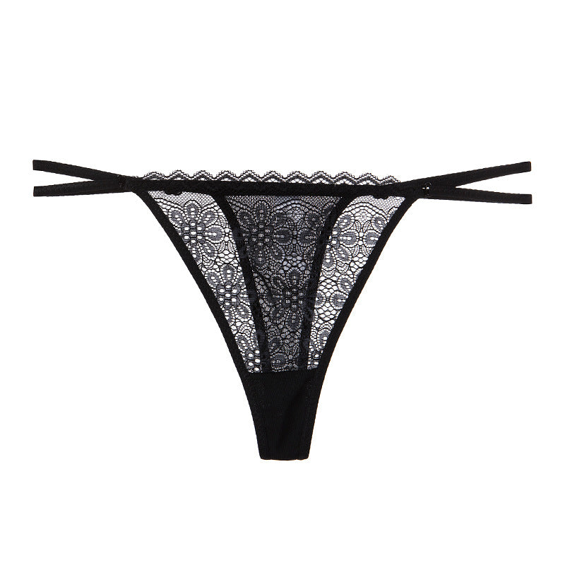 Transparent Low-rise Lace Thong